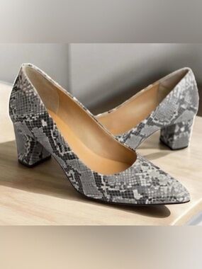 Corso Como Ryanna Black and White Snake Print Block Heels